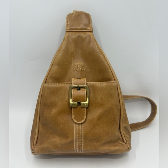 other Handbags - Tan Faux Leather Sling Bag